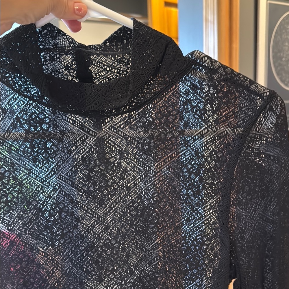 Anthropologie Black Lace Top